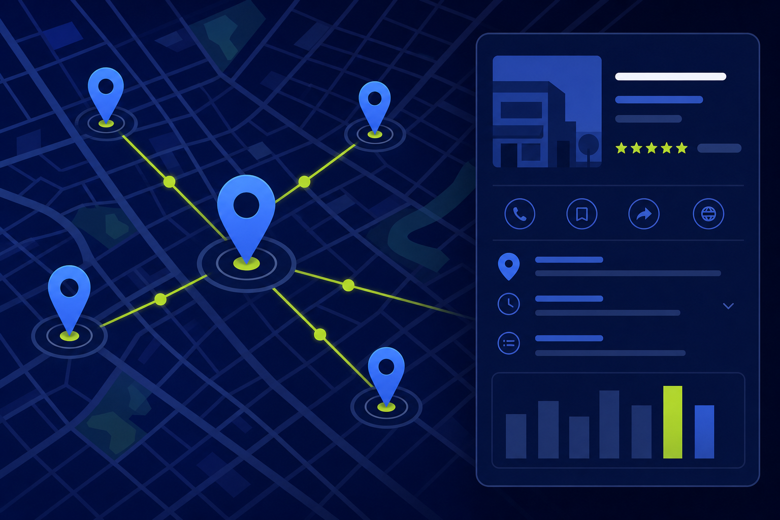 Local visibility on map and business profile